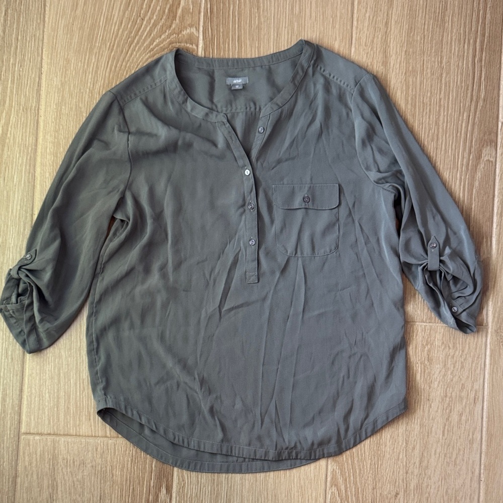 Aerie Grey Henley Women's Top